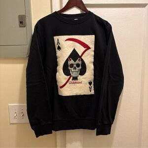 Men’s Undefeated Black Ace of Spades crewneck Sweater size large